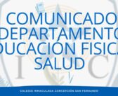 COMUNICADO DEPARTAMENTO EDUCACIÓN FÍSICA Y SALUD